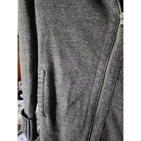 Athleta Chill Factor Sweater Coat Heavy WoolBlend Non Itch Sz S Charcoal Grey B7 - Picture 5 of 10